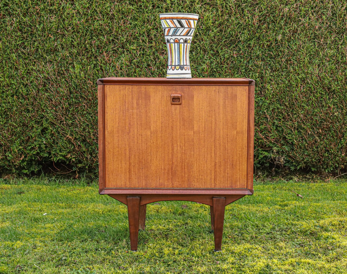 Vintage Scandinavian Design Teak Bar Cabinet