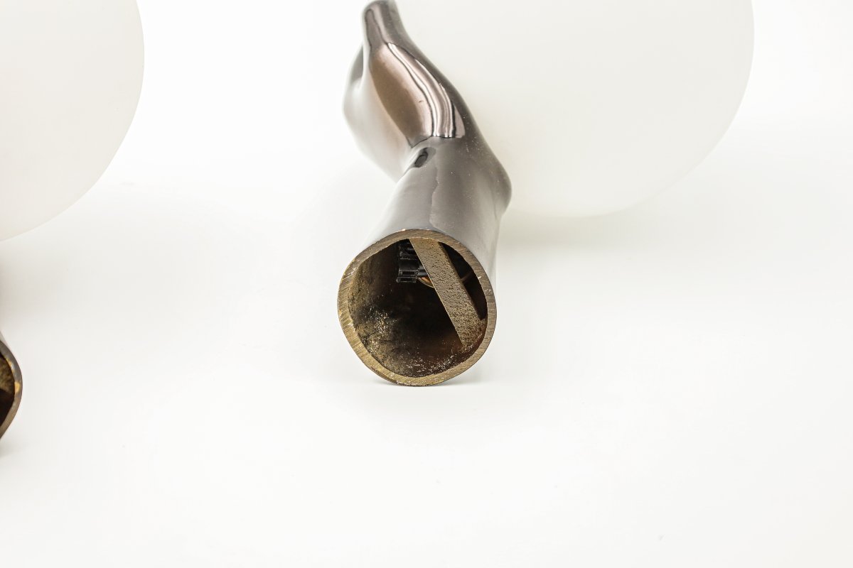 Pair Of Arlus Bronze Wall Sconces In The Shape Of Vintage-style Hands-photo-3