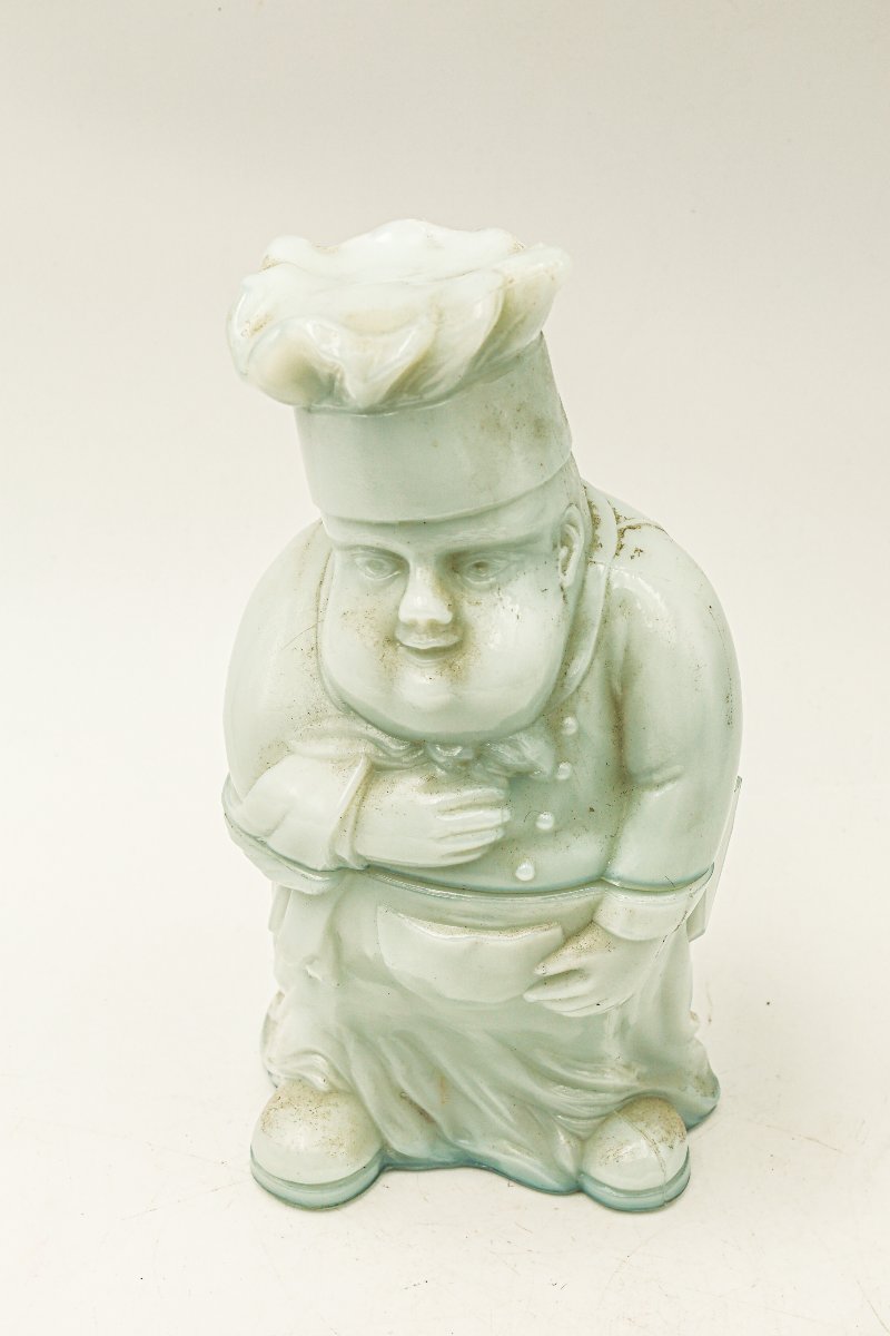 Vintage Portieux Opaline Glass Sugar Bowl-photo-2