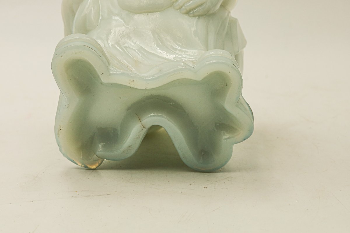 Vintage Portieux Opaline Glass Sugar Bowl-photo-1