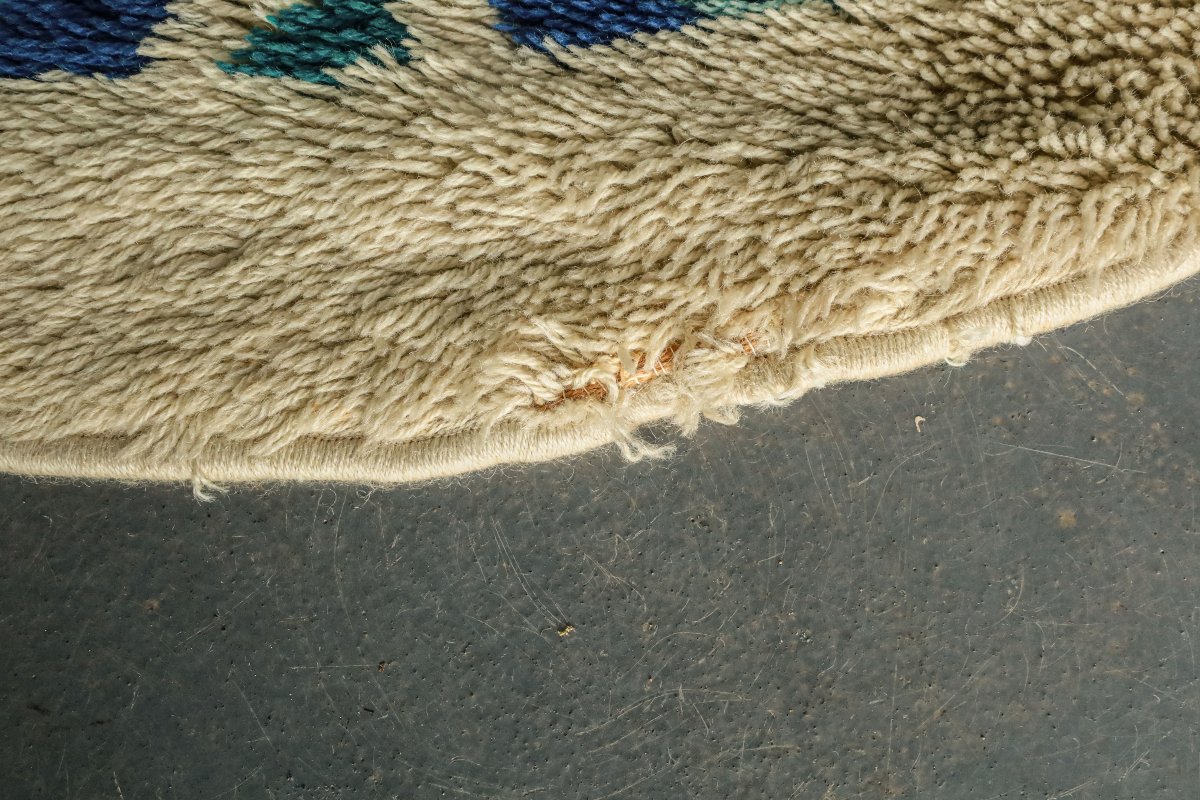 Rare tapis rond laine psychédélique design vintage Desso Space Age Pop Art-photo-4