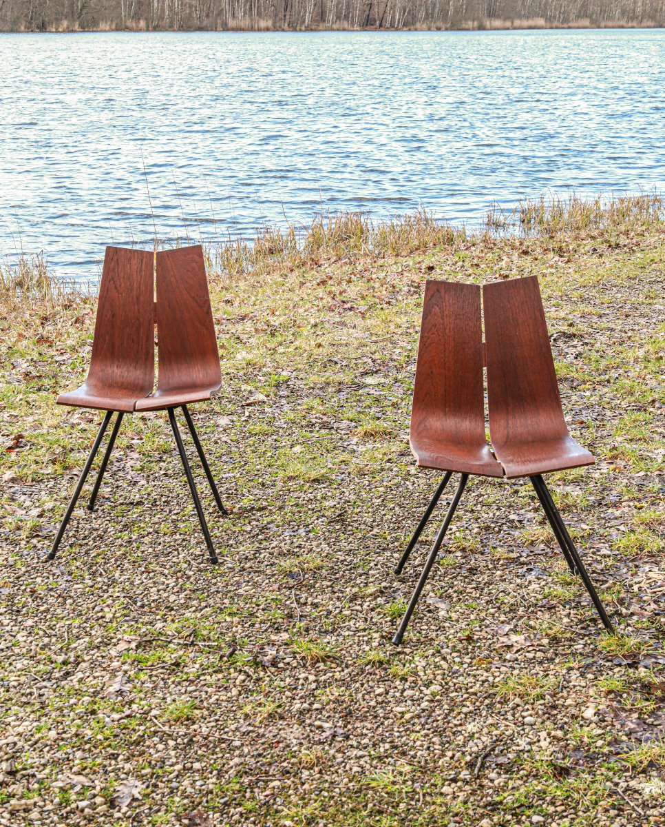 Pair Of Vintage Hans Bellmann 1000 Series Designer Chairs -photo-2