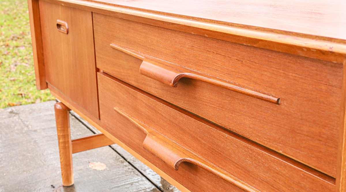 Petite enfilade meuble TV design scandinave teck vintage-photo-2