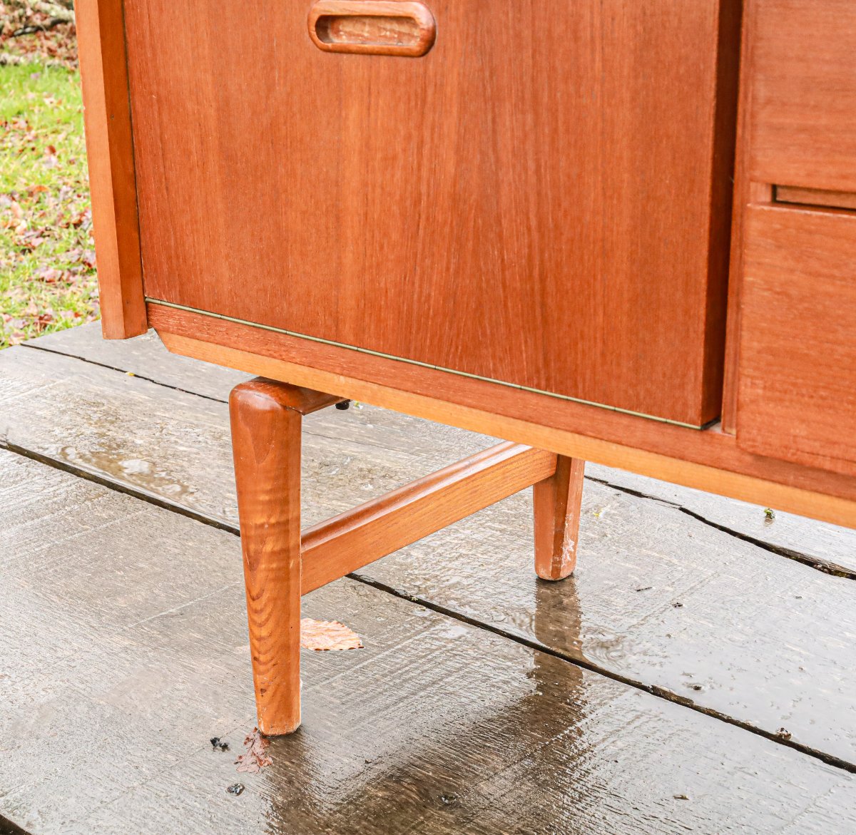 Petite enfilade meuble TV design scandinave teck vintage-photo-4