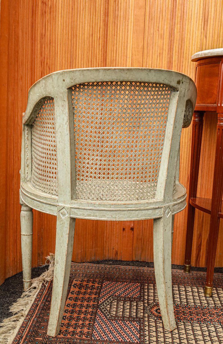 Fauteuil de bureau  Louis XVI entièrement cannée-photo-4