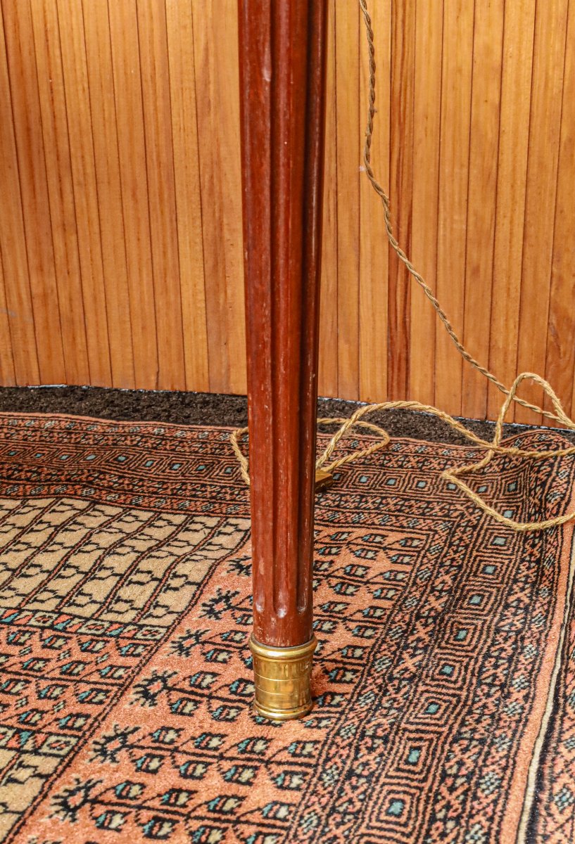 Console demi lune acajou marbre Louis XVI Directoire-photo-3