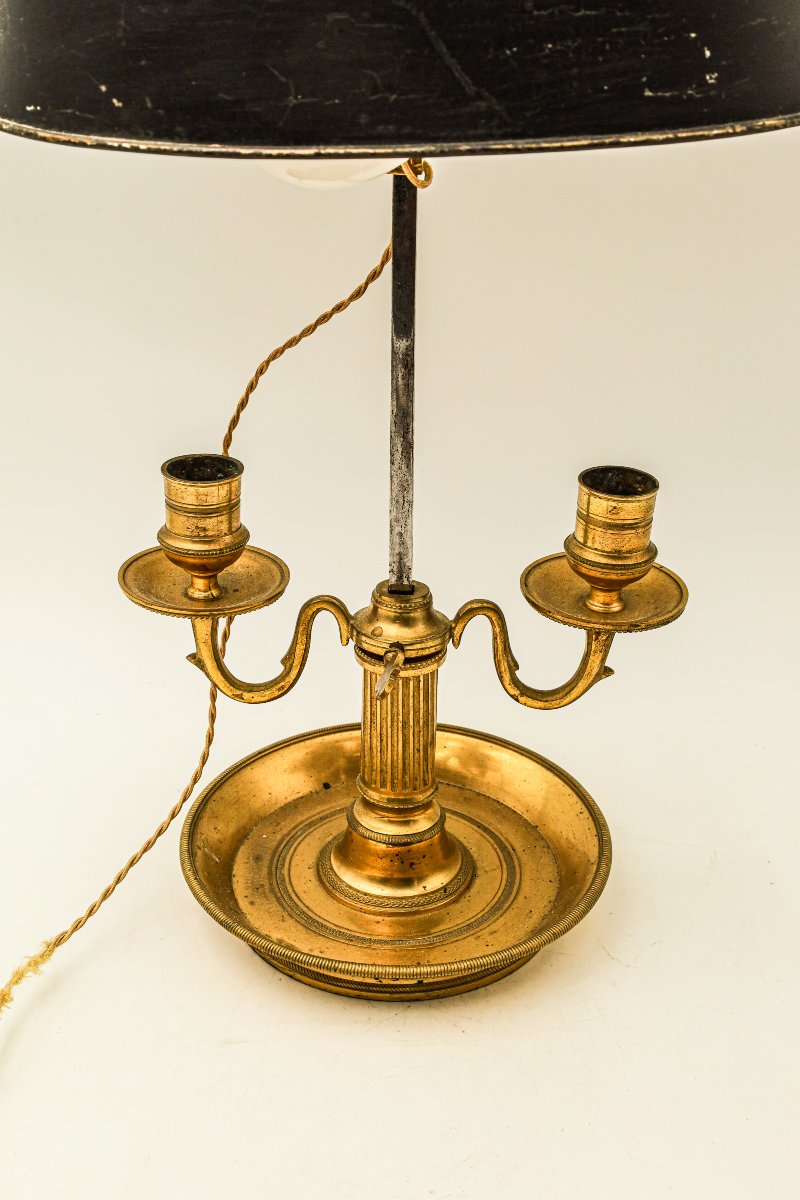 Lampe bouillote en bronze Louis XVI Directoire -photo-2