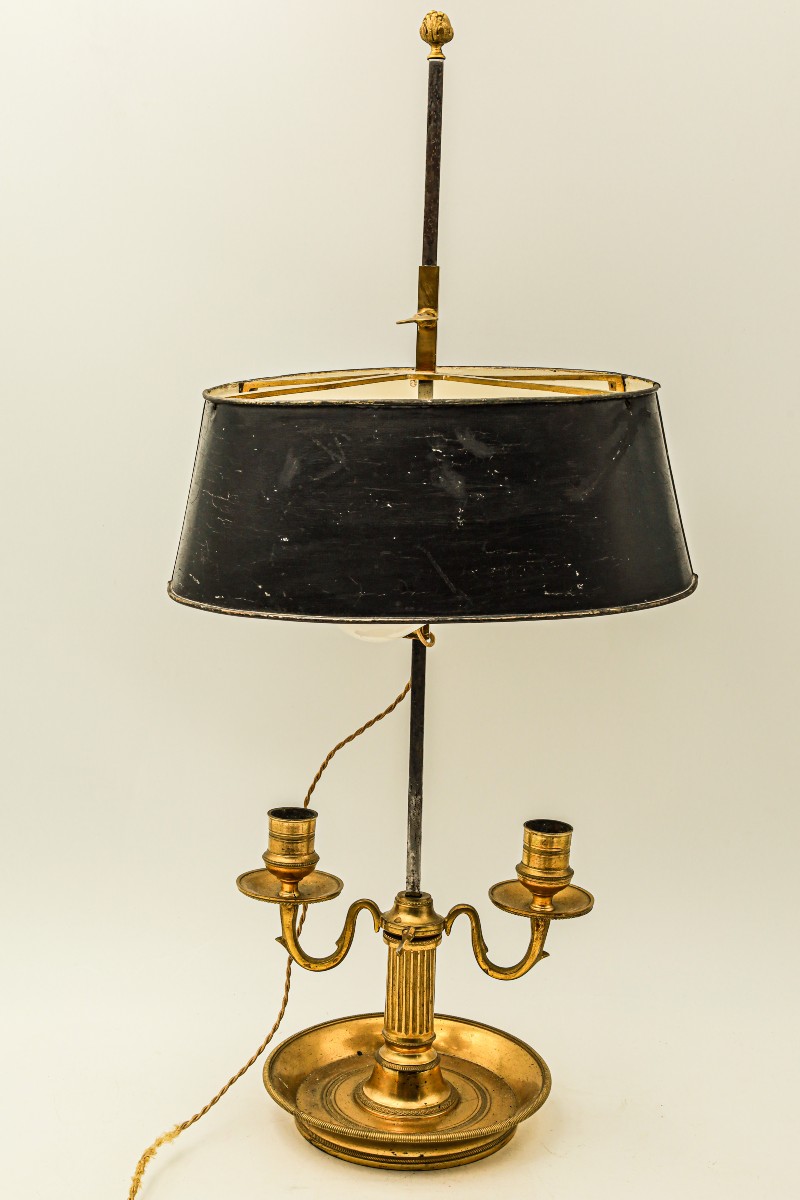 Lampe bouillote en bronze Louis XVI Directoire 