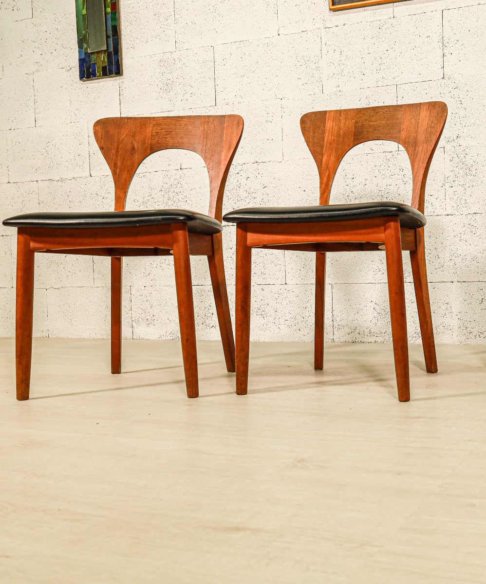 Paire de chaises scandinaves modèle Peter designer Niels Koefoed vintage