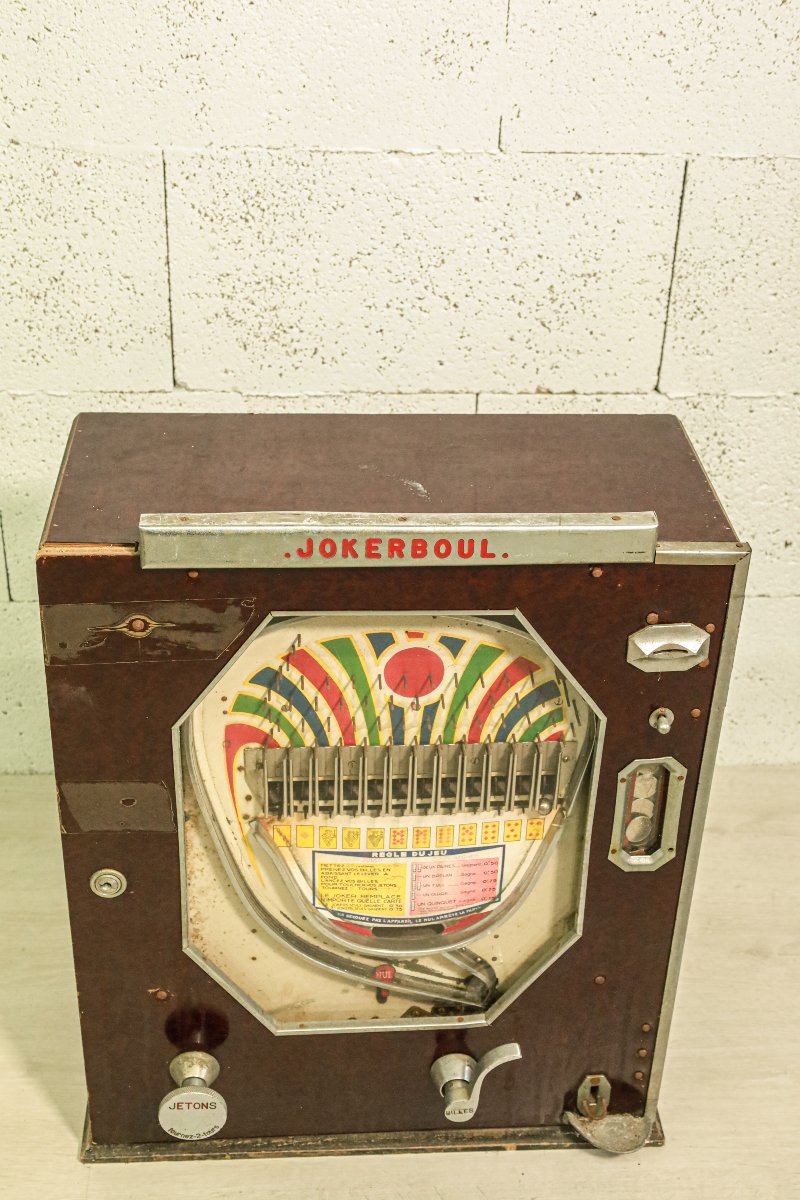 Vintage Jokerboul Art Deco Bakelite Casino Raymond Courtot Counter Game-photo-2