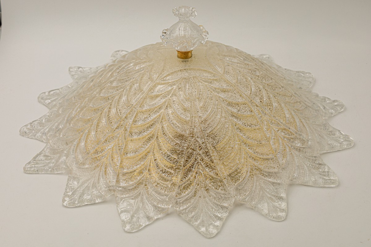 Impressive Murano Glass Chandelier Ceiling Light By Sylcom Vintage