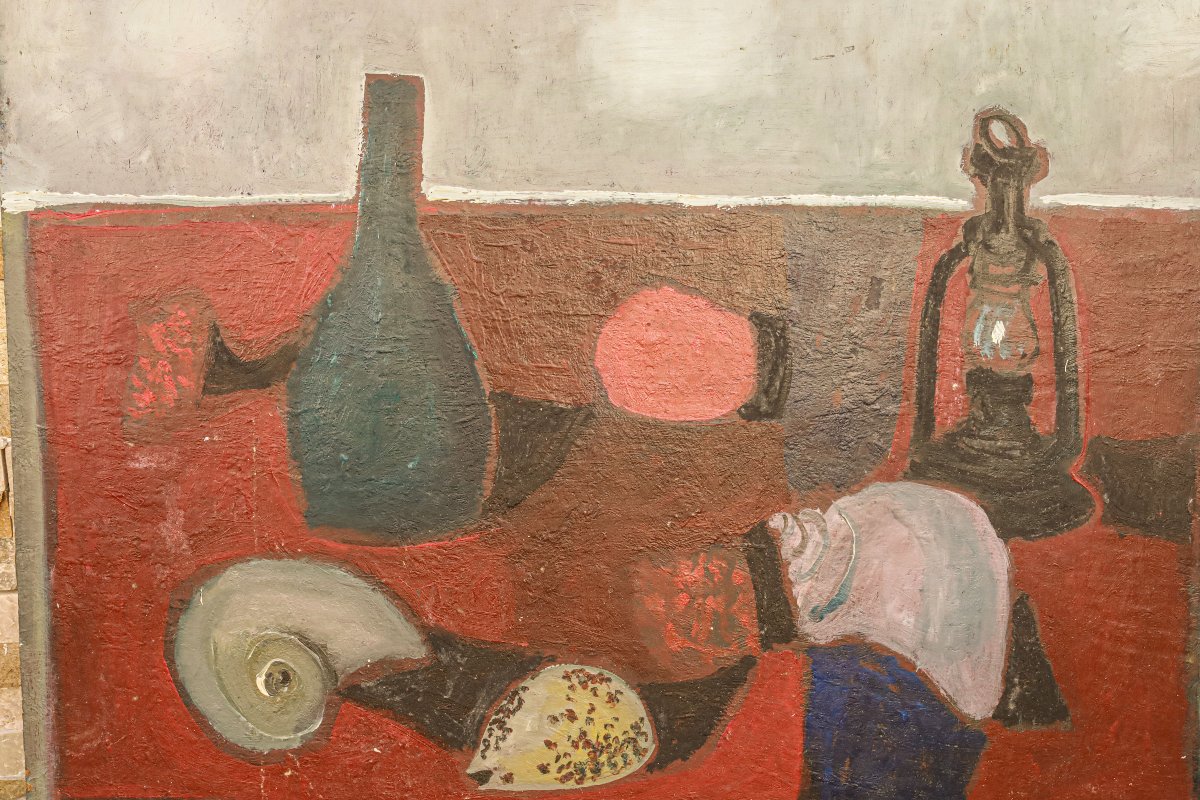 Vintage Still Life Painting By Bernard Gantner (1928-2018), Oil On Panel-photo-2