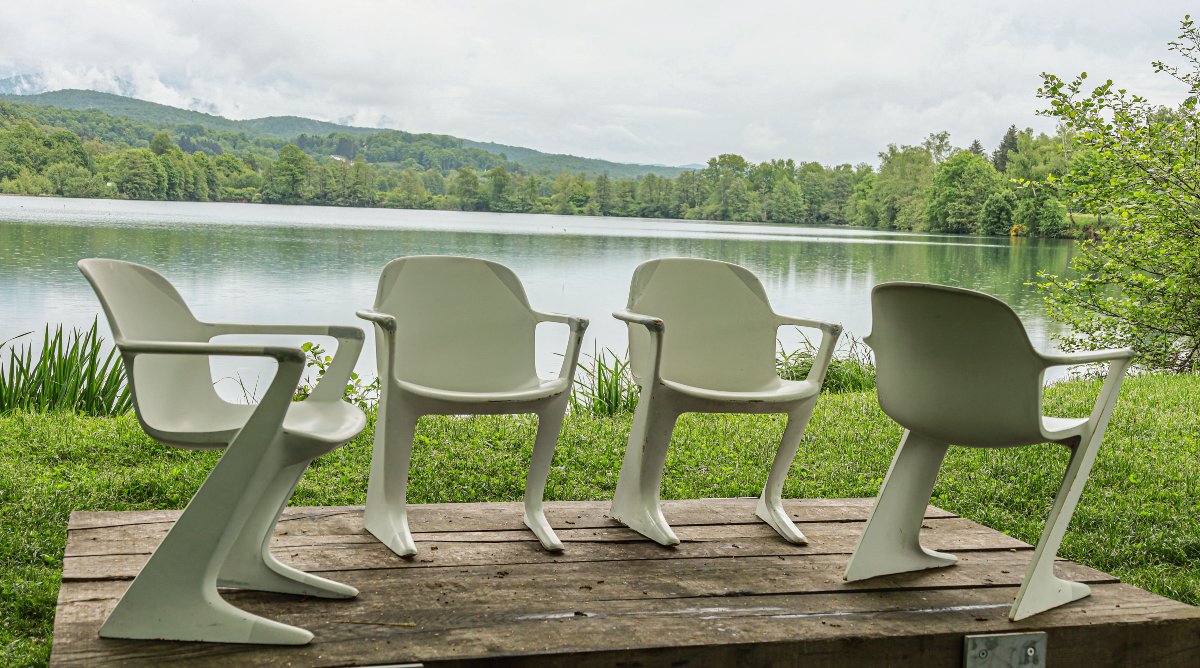Set Of 4 Kangaroo Armchairs Designed By Ernst Moeckl, 1968 Vintage Design-photo-3