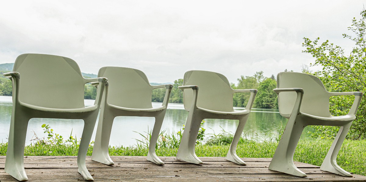 Set Of 4 Kangaroo Armchairs Designed By Ernst Moeckl, 1968 Vintage Design