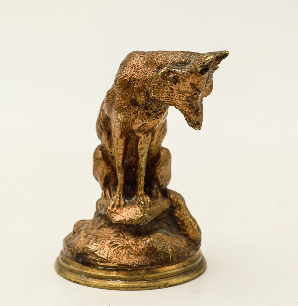 Bronze Fox Animal Sculpture Signed Jules Moigniez-photo-2