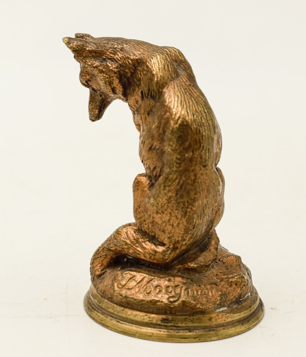 Bronze Fox Animal Sculpture Signed Jules Moigniez-photo-3