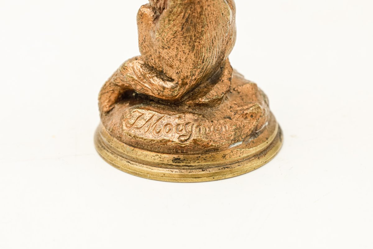 Bronze Fox Animal Sculpture Signed Jules Moigniez-photo-4