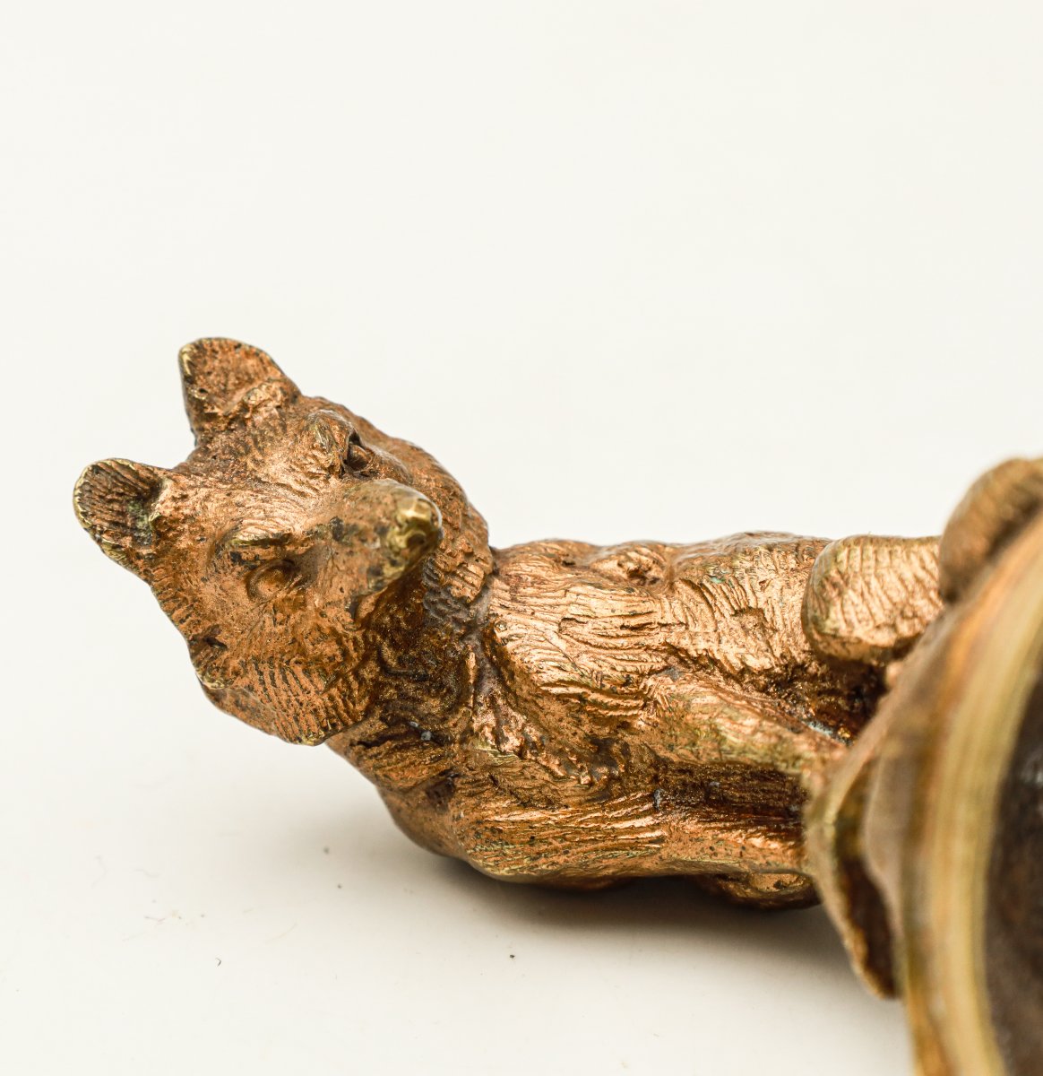 Bronze Fox Animal Sculpture Signed Jules Moigniez-photo-3