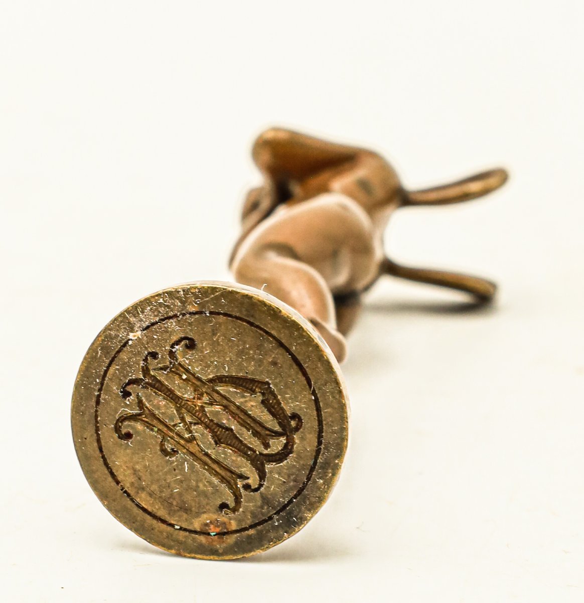 Bronze Seal Depicting A Nude Nymph, 19th Century-photo-4