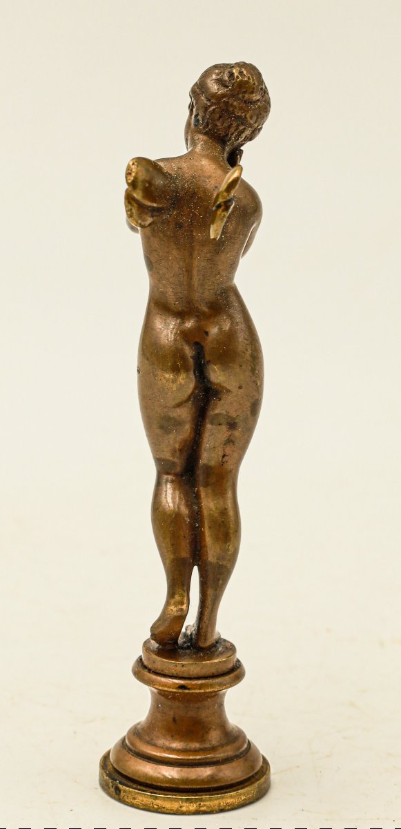 Bronze Seal Depicting A Nude Nymph, 19th Century-photo-2