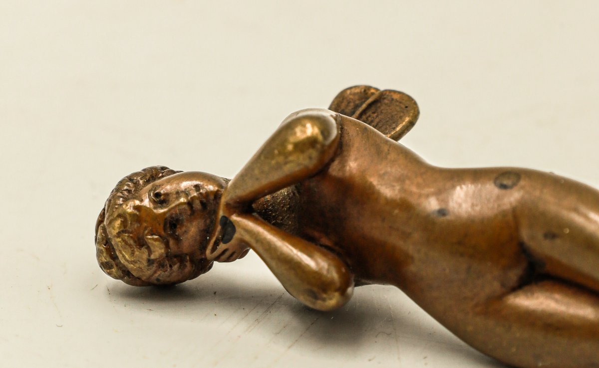 Bronze Seal Depicting A Nude Nymph, 19th Century-photo-4