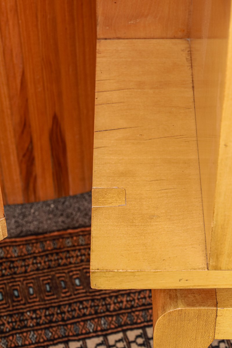 Paire de chevets néoclassiques modernistes bois clair -photo-2