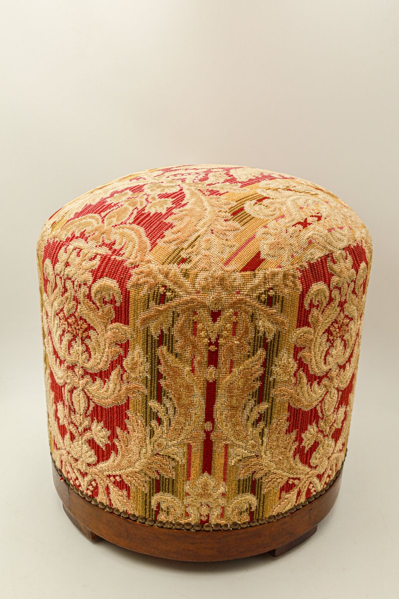 Art Deco Tapestry Footstool, French Work -photo-2