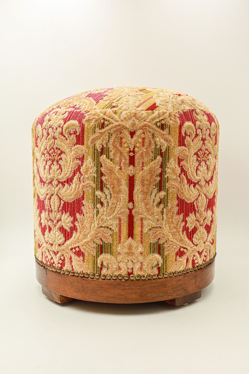 Art Deco Tapestry Footstool, French Work 