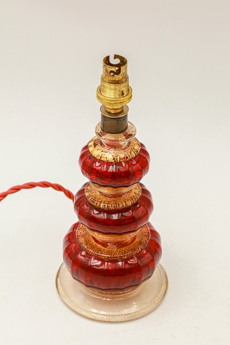 Murano Glass Lamp Base, Italy, Early 20th Century -photo-3