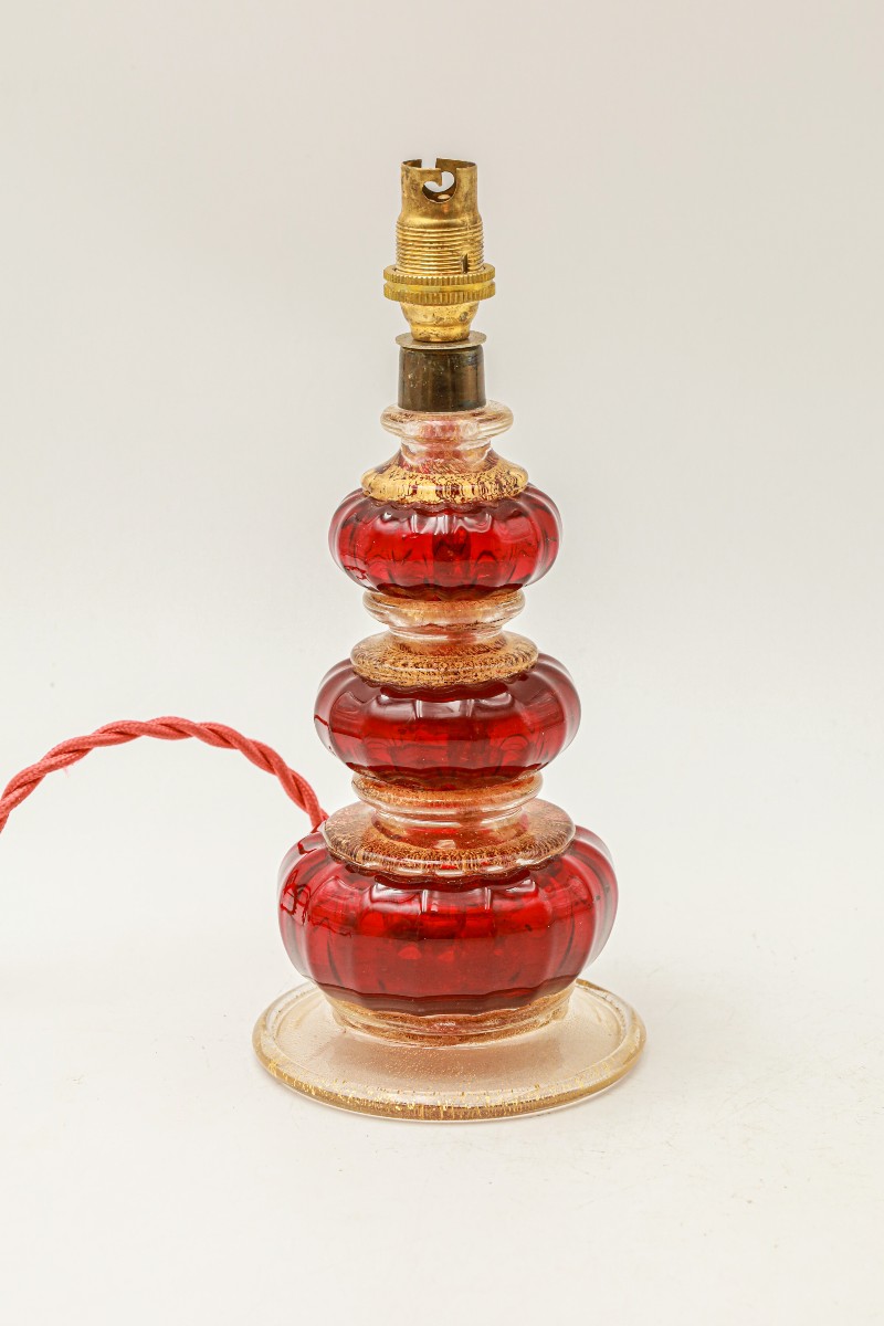 Murano Glass Lamp Base, Italy, Early 20th Century 