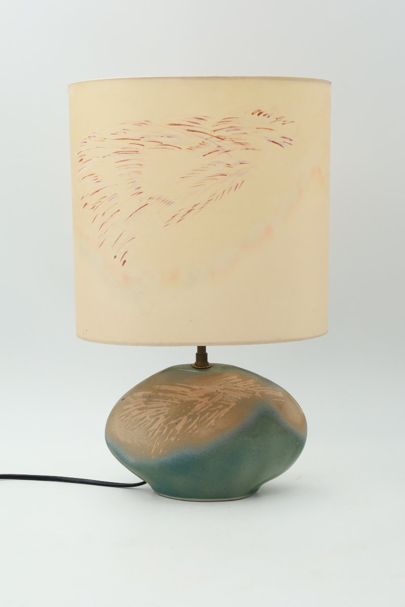 Ceramic Lamp Signed D Prioton Vallauris, 1970s-photo-2