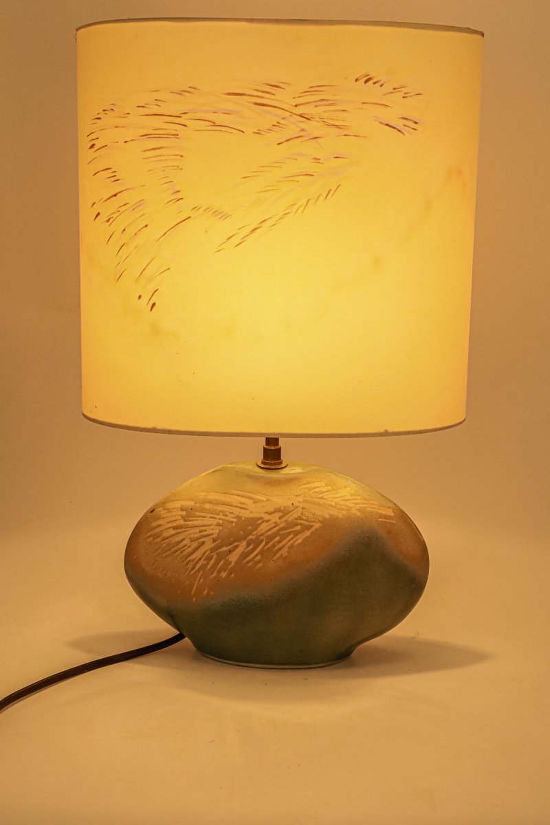 Ceramic Lamp Signed D Prioton Vallauris, 1970s-photo-3