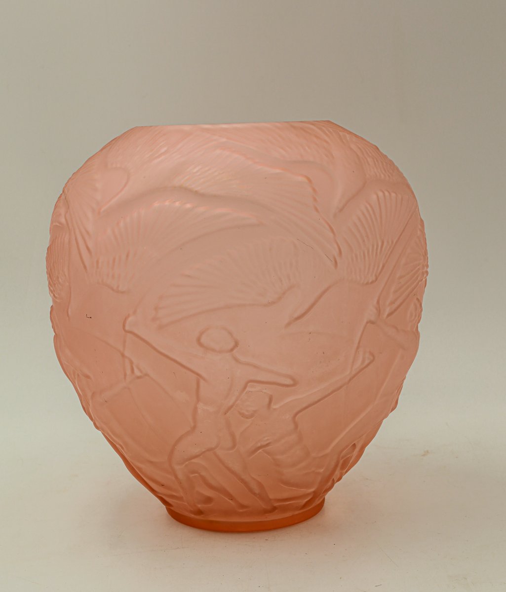 Art Deco Molded Glass Vase -photo-2