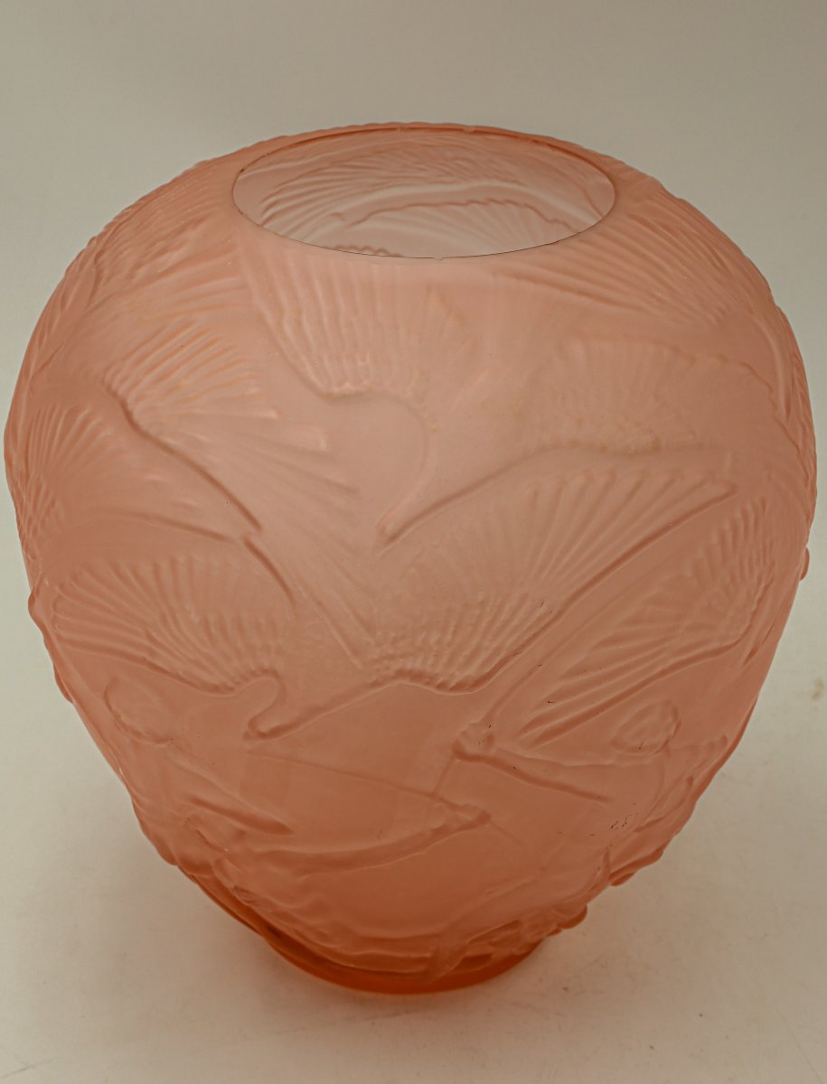 Art Deco Molded Glass Vase -photo-3