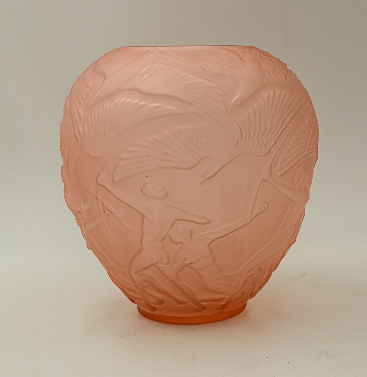 Art Deco Molded Glass Vase 