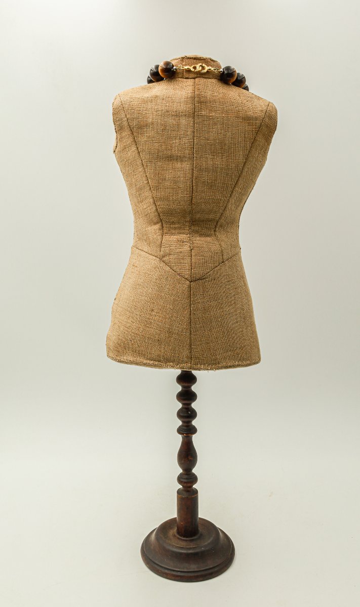 Antique Napoleon III Dressmaker's Mannequin Bust-photo-4