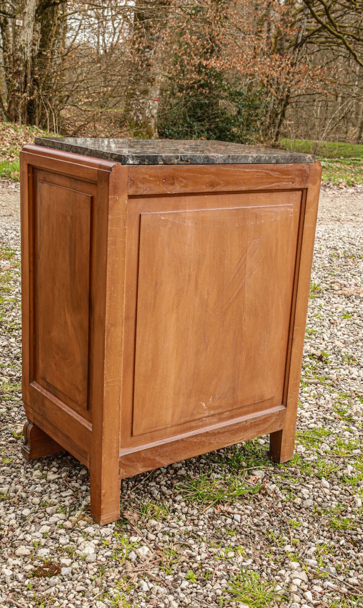 Chevet bout de canapé meuble desserte en noyer Art Déco -photo-3