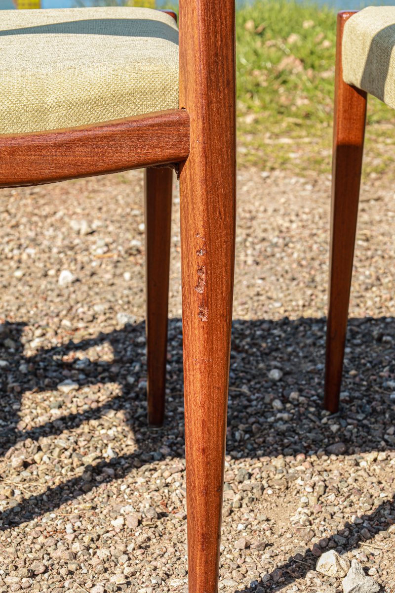 Série de chaises design scandinave teck années 60 70-photo-5