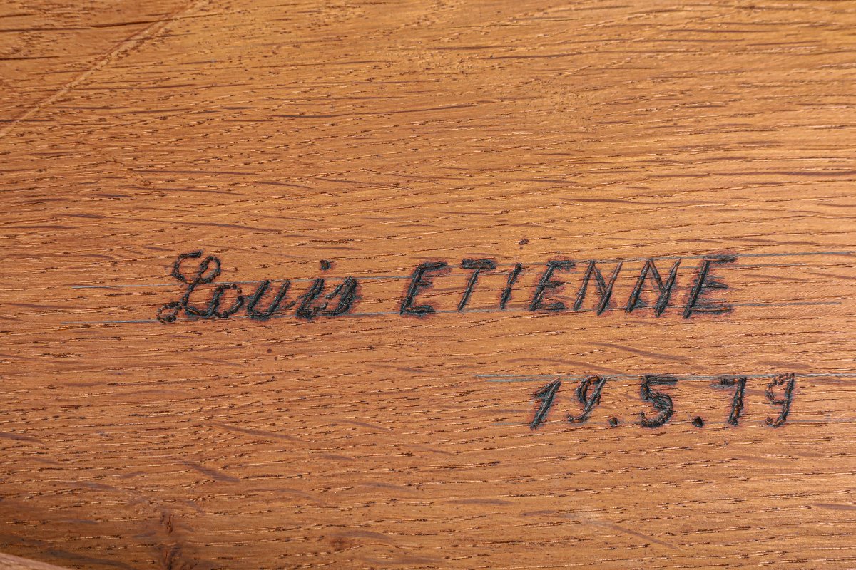 Side Table Pedestal Table End Of Sofa Solid Oak Brutalist Folk Art Zoomorphic-photo-8