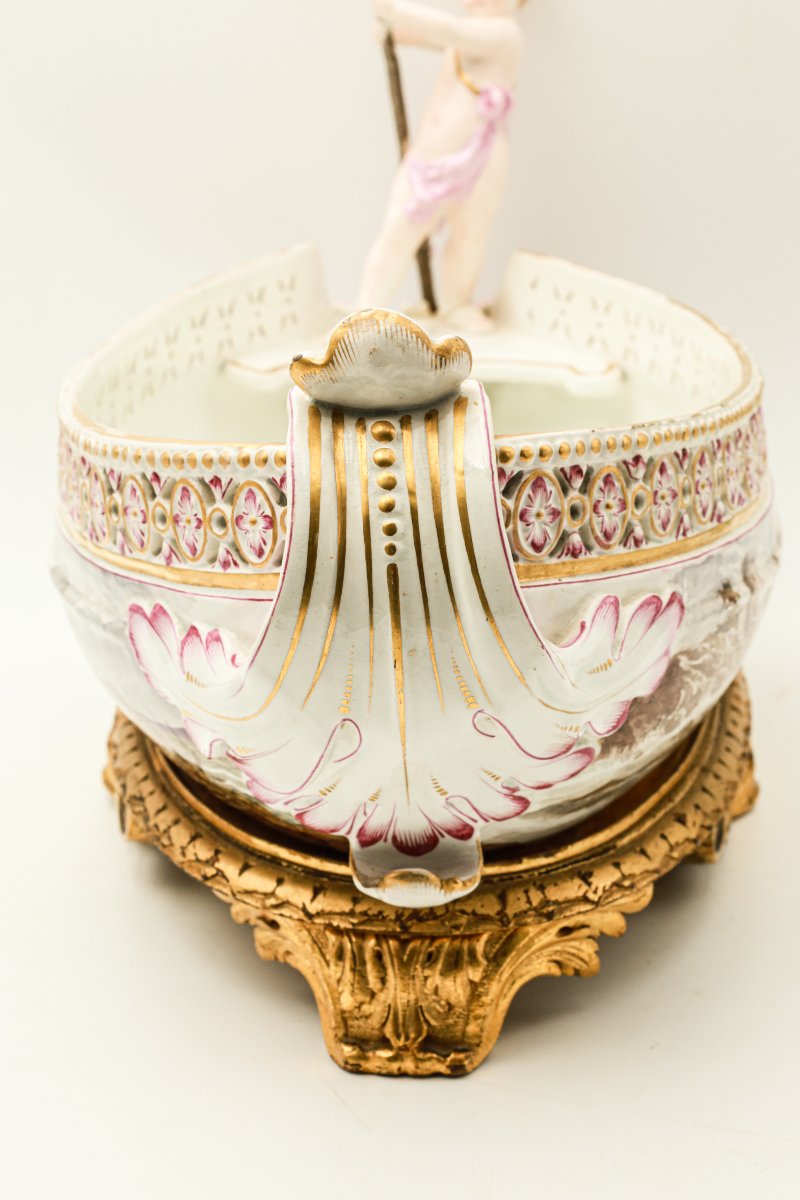 Painted Earthenware Bowl Representing A Boat Signed Majorelle Nancy School Of Nancy-photo-6