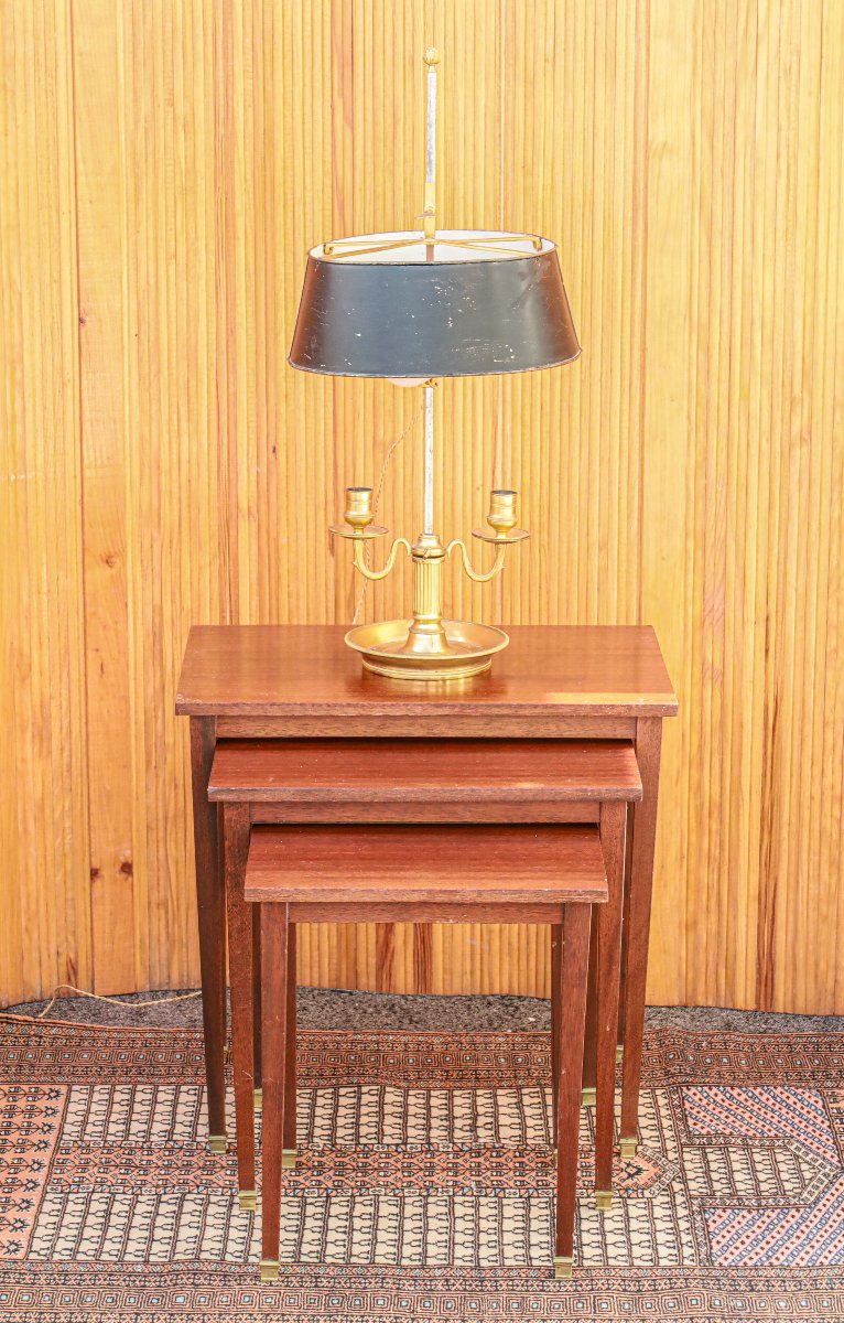 Série de tables gigognes en acajou style Directoire -photo-2