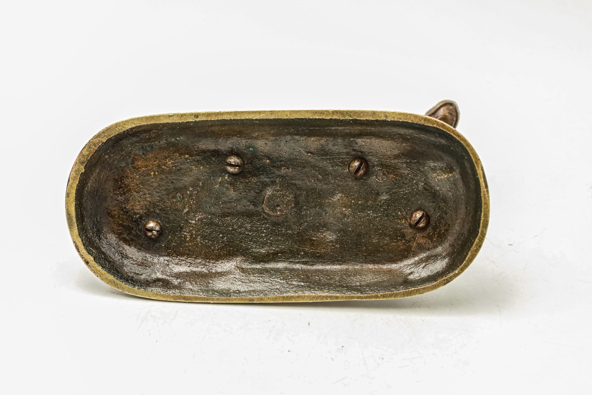 Bronze Sculpture Of A Breton Spaniel Hunting Dog-photo-1