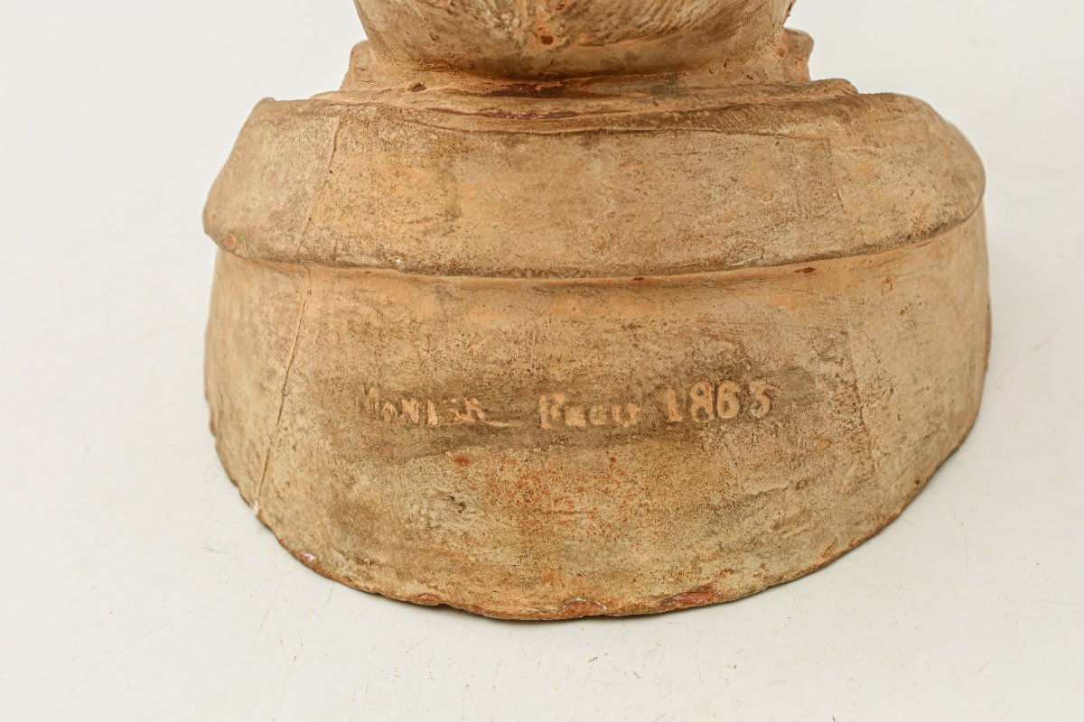 Pot à tabac en grès représentant un personnage élégant 19ème siècle -photo-1