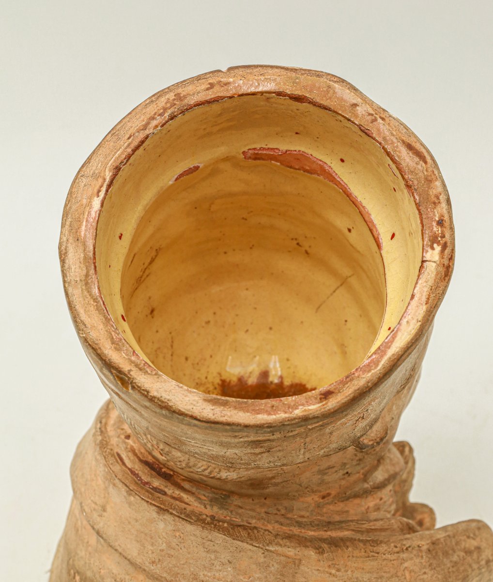 Pot à tabac en grès représentant un personnage élégant 19ème siècle -photo-2