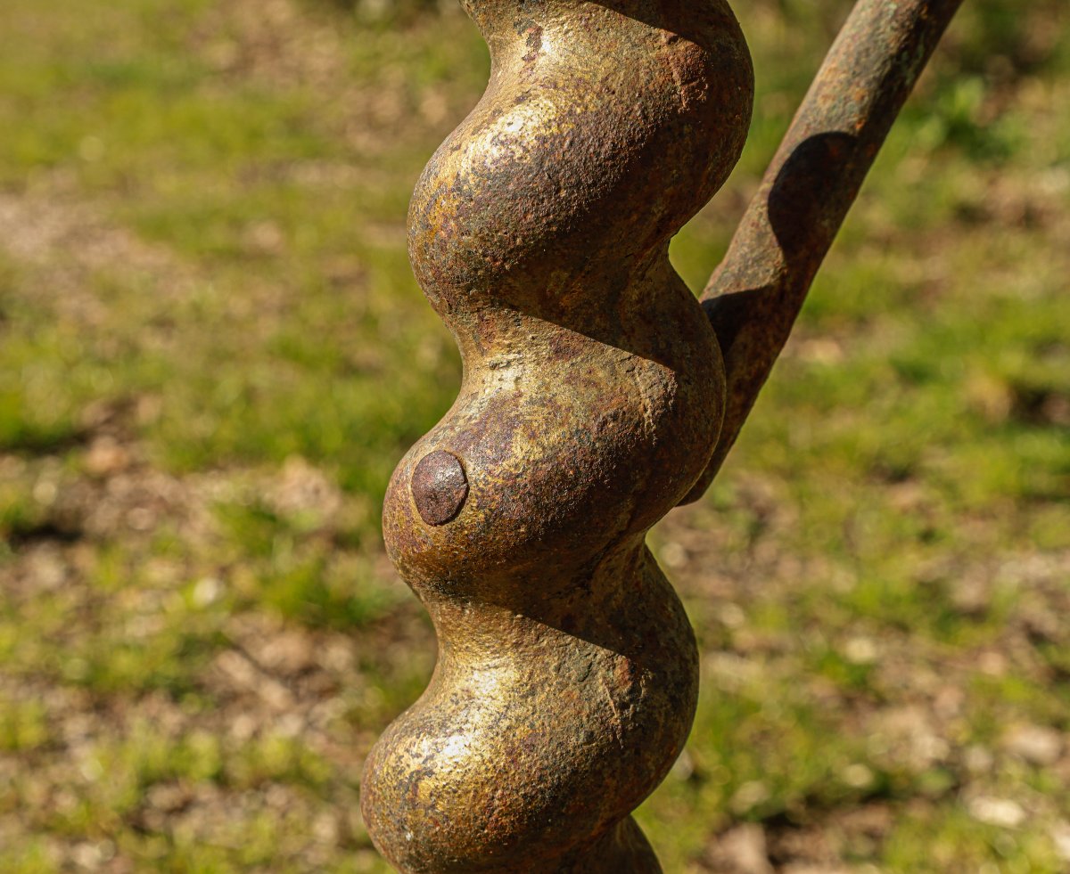 Rare 19th Century Charles X Wrought Iron And Marble Bistro Table-photo-4