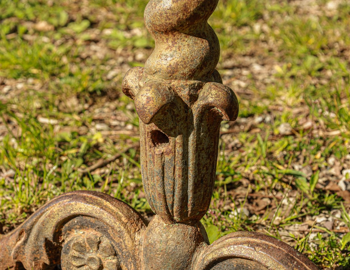 Rare 19th Century Charles X Wrought Iron And Marble Bistro Table-photo-5