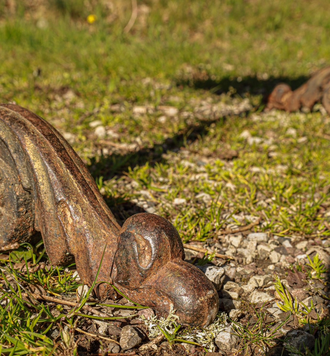 Rare 19th Century Charles X Wrought Iron And Marble Bistro Table-photo-6