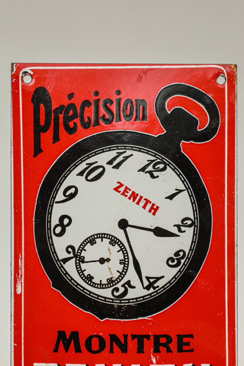 Plaque émaillée montre Zenith Grand Prix Paris 1900 Art Nouveau-photo-2