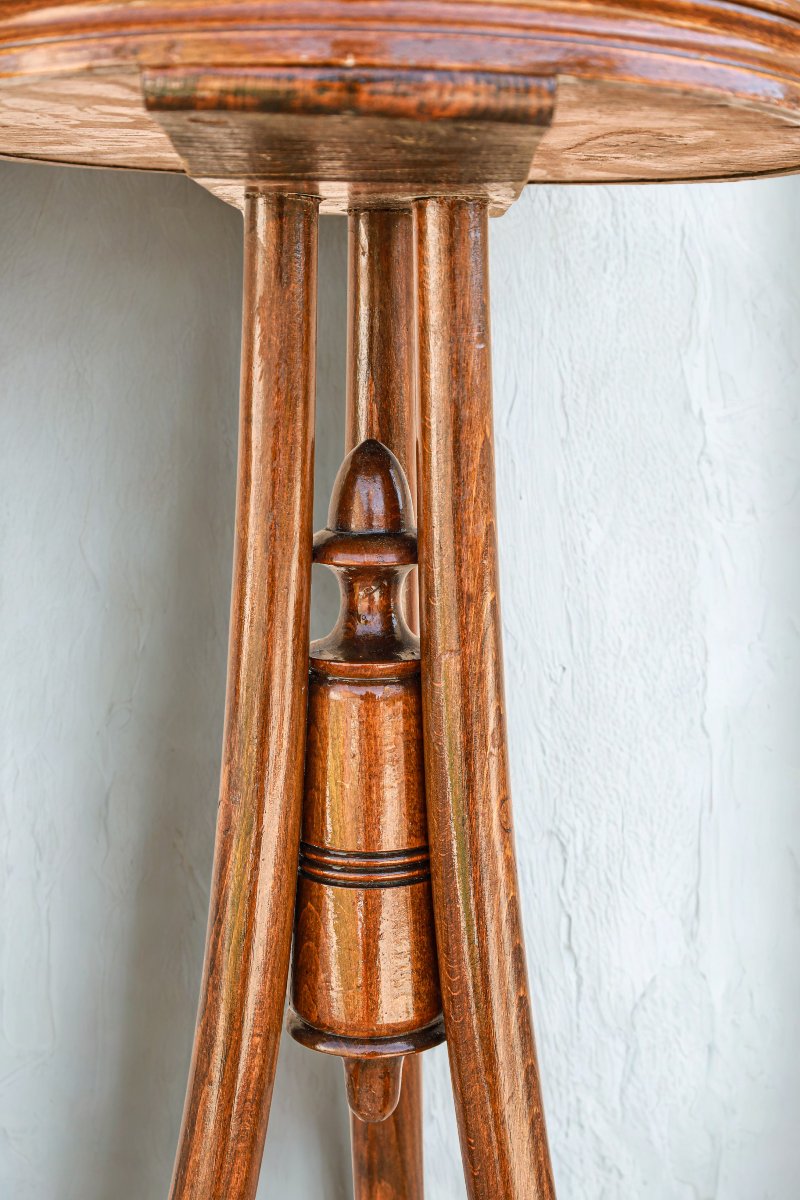 Sellette porte plante et fleurs en bois courbé modèle 242 Baumann Art Nouveau-photo-4