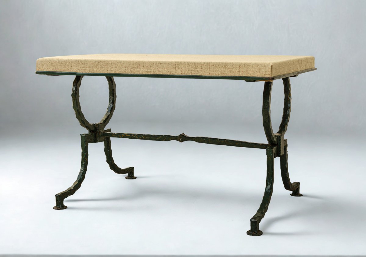 Art Deco Wrought Iron Bench Wrought Ironwork-photo-2